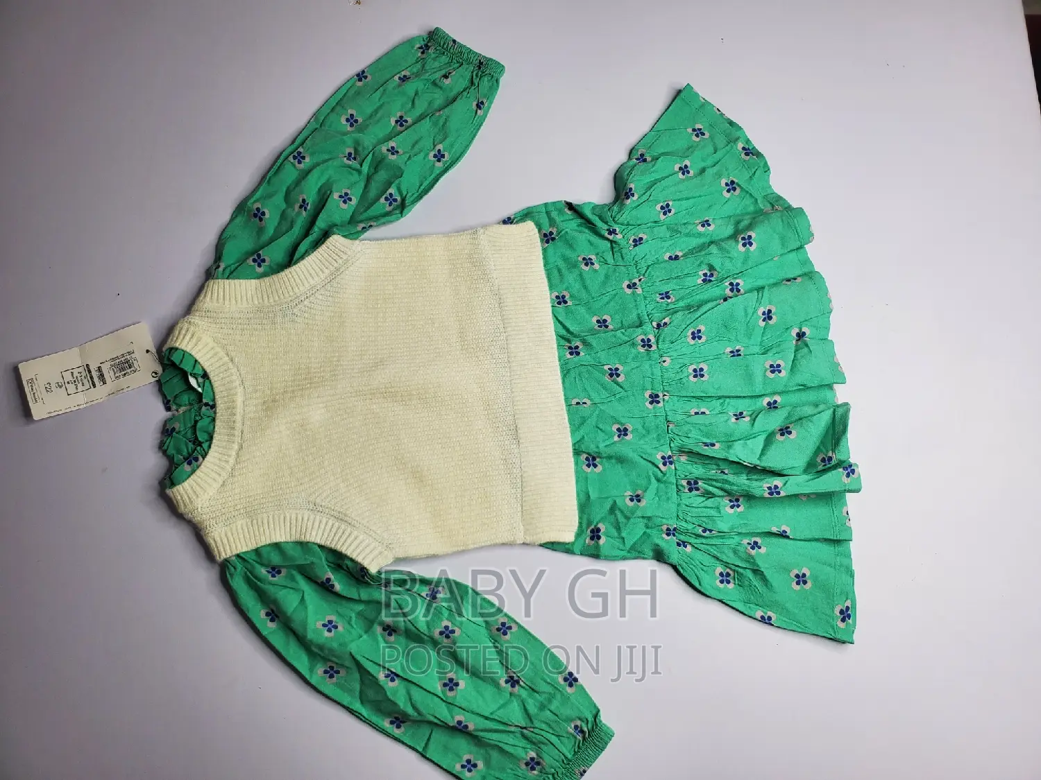 Marks Spencer Green And White Girls Dress