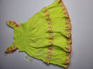 Girls Green Dress With Pineapple Design