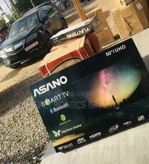 Black Asano 50 Inches Glossy UHD Smart LED Tv