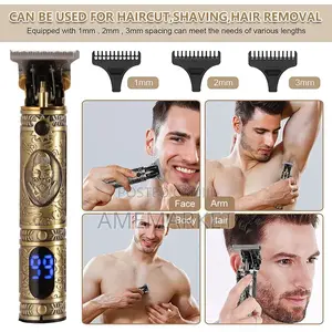 Rechargeable Metal Vintage Hair Clipper T-Shaped Baldhead