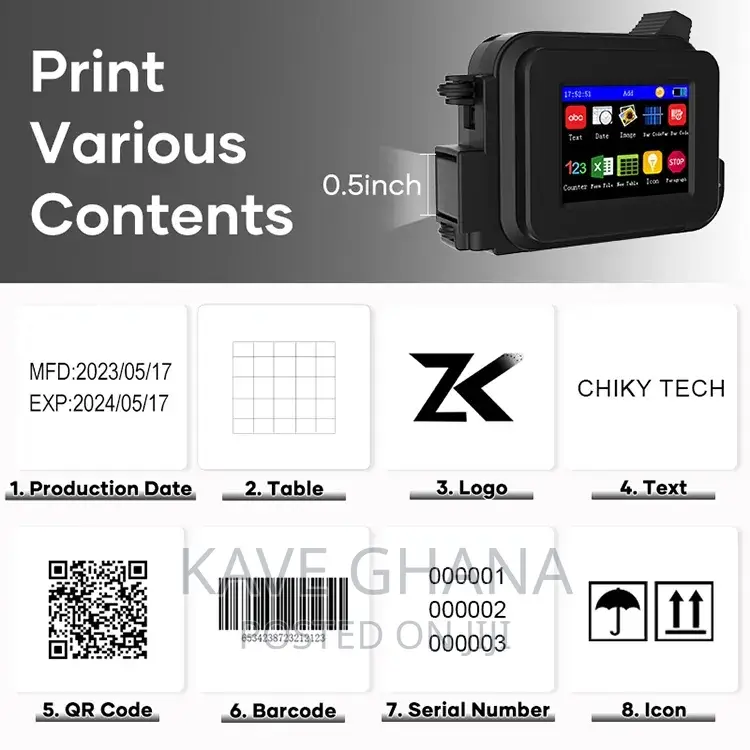 Mini Printer for Batch/MFG/Expiry Dates