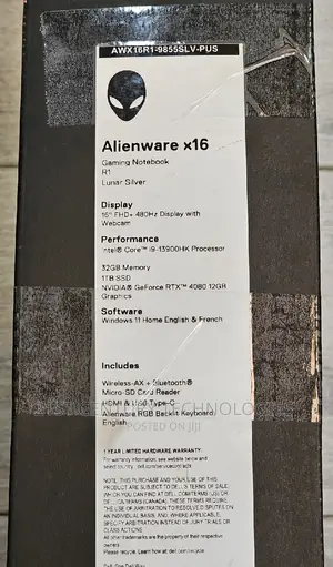 New Laptop Dell Alienware x16 32GB Intel Core i9 SSD 1T