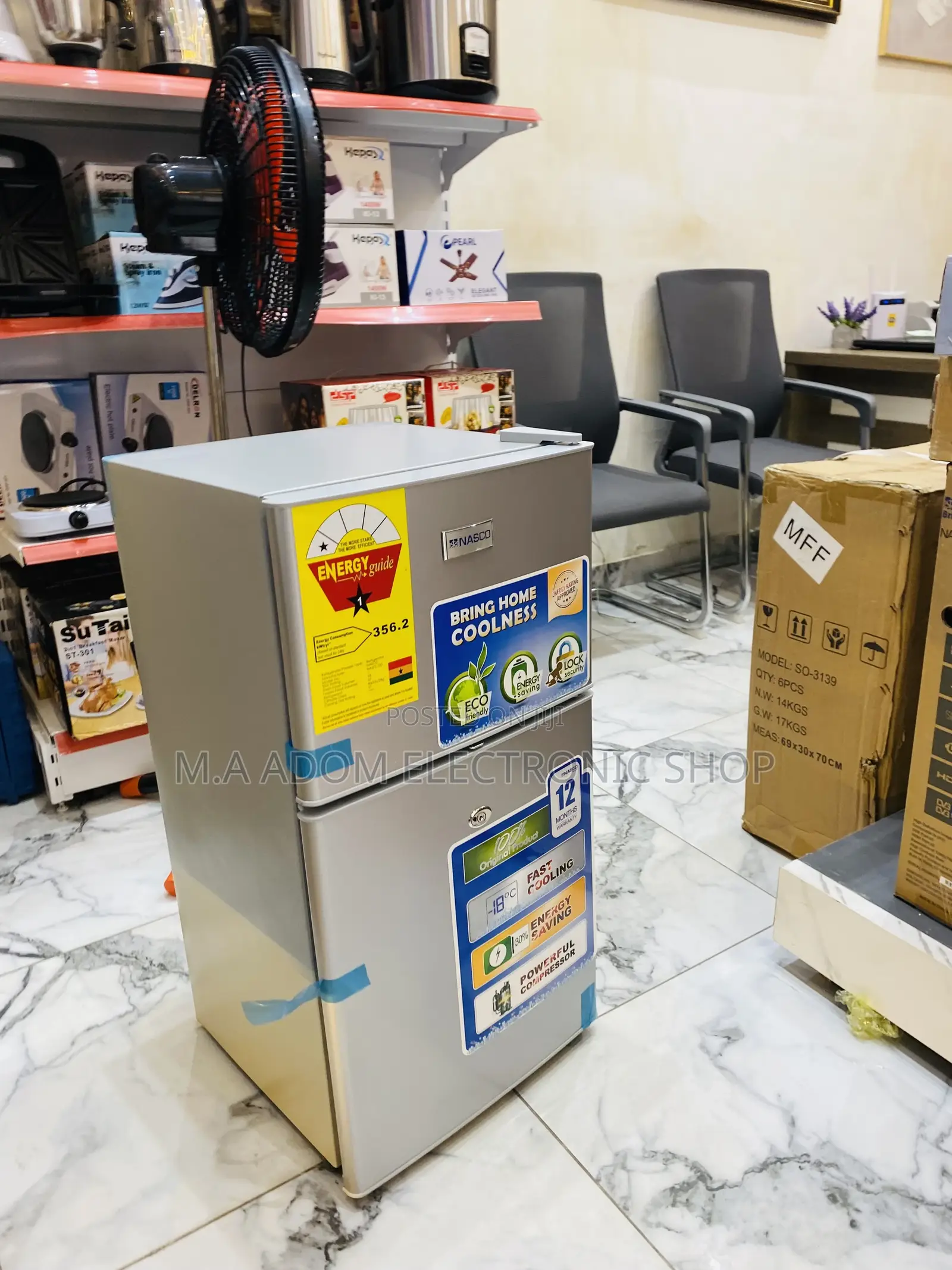 Authentic Nasco Nasf2-120 Double Door Refrigerator.