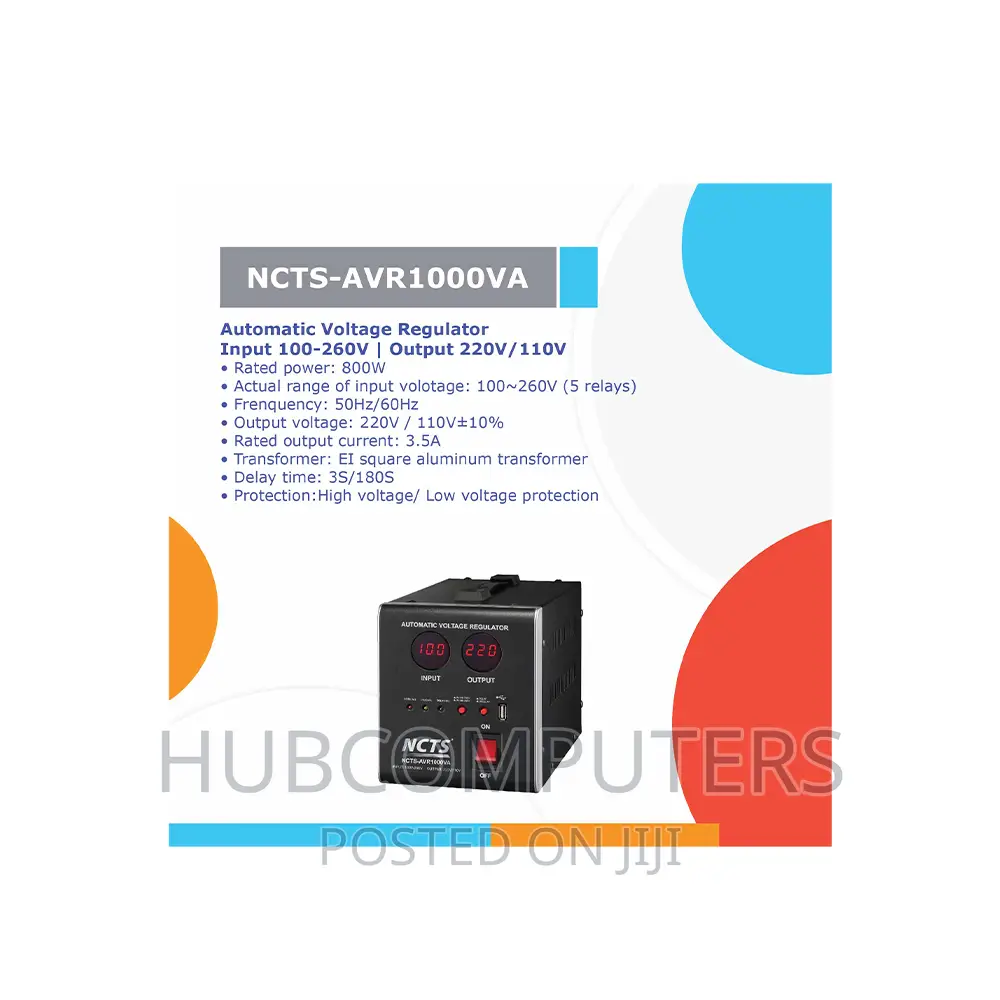 NCTS Automatic Voltage Regulator 1000va(Step Down/Stabilizer