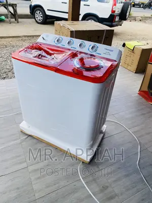 Nasco 11kg Electric Washing Machine + Spin/Dry(White/Red).