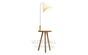 Wooden Tripod Base and Fabric Lampshade (PL-16)