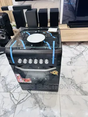 Easy Set Up Gas Cooker Black 50/55 Auto Ignition 4burner