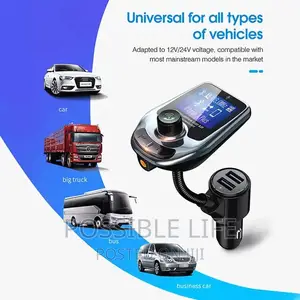 Double Car Fast Charger Mp3 Player Bluetooth