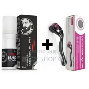 Beard Growth Spray + Derma Roller Combo Pack for Beard Grow