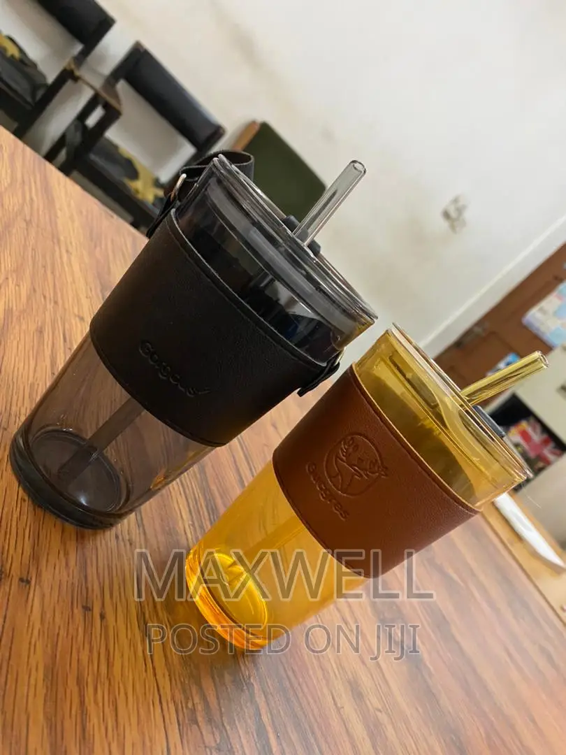 450ml Glass Cup With Glass Straw