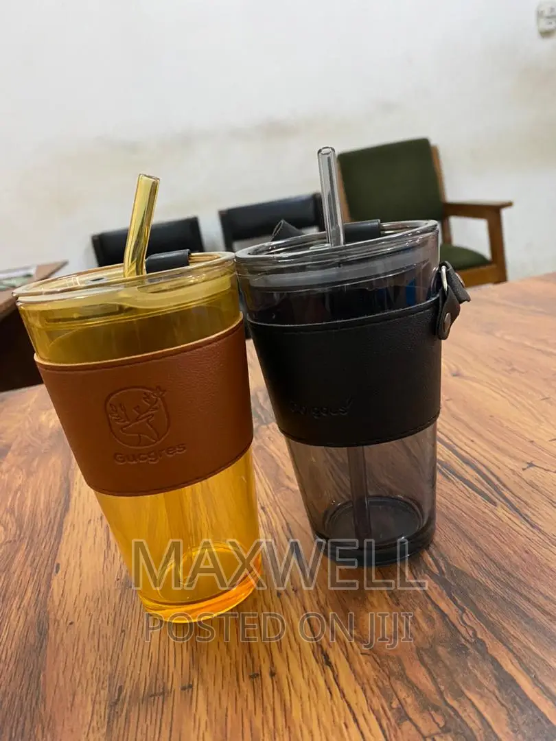 450ml Glass Cup With Glass Straw