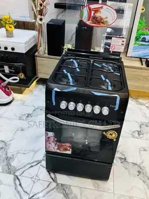 Black Ferre 4 Gas Cooker Glass Lid Oven With Grill 50x55
