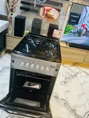 Glass Lid Gray Oven With Grill Ferre 50x55 4 Gas Burner