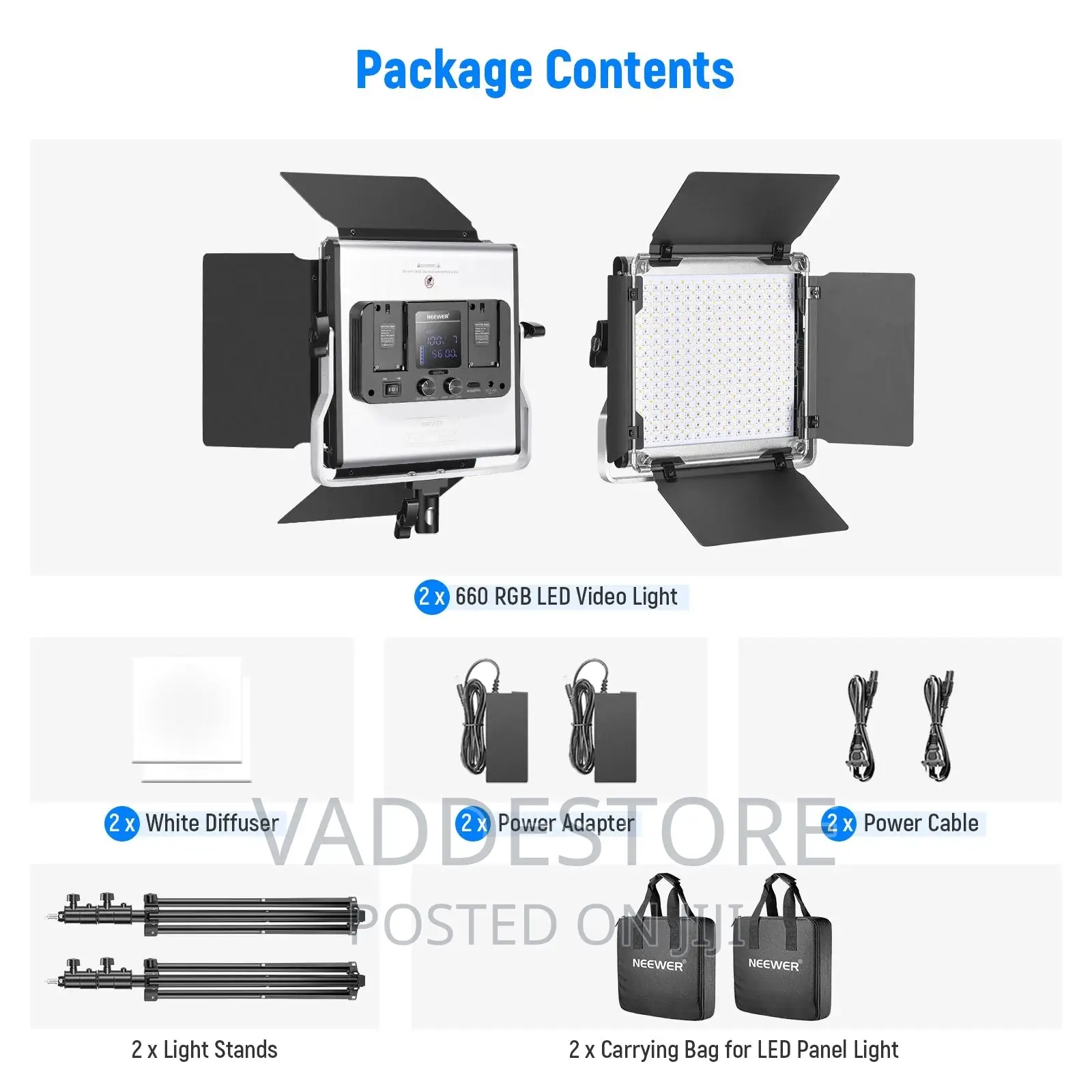Neewer 2 Pack Rgb660 Led Video Light Kit (On Sale)