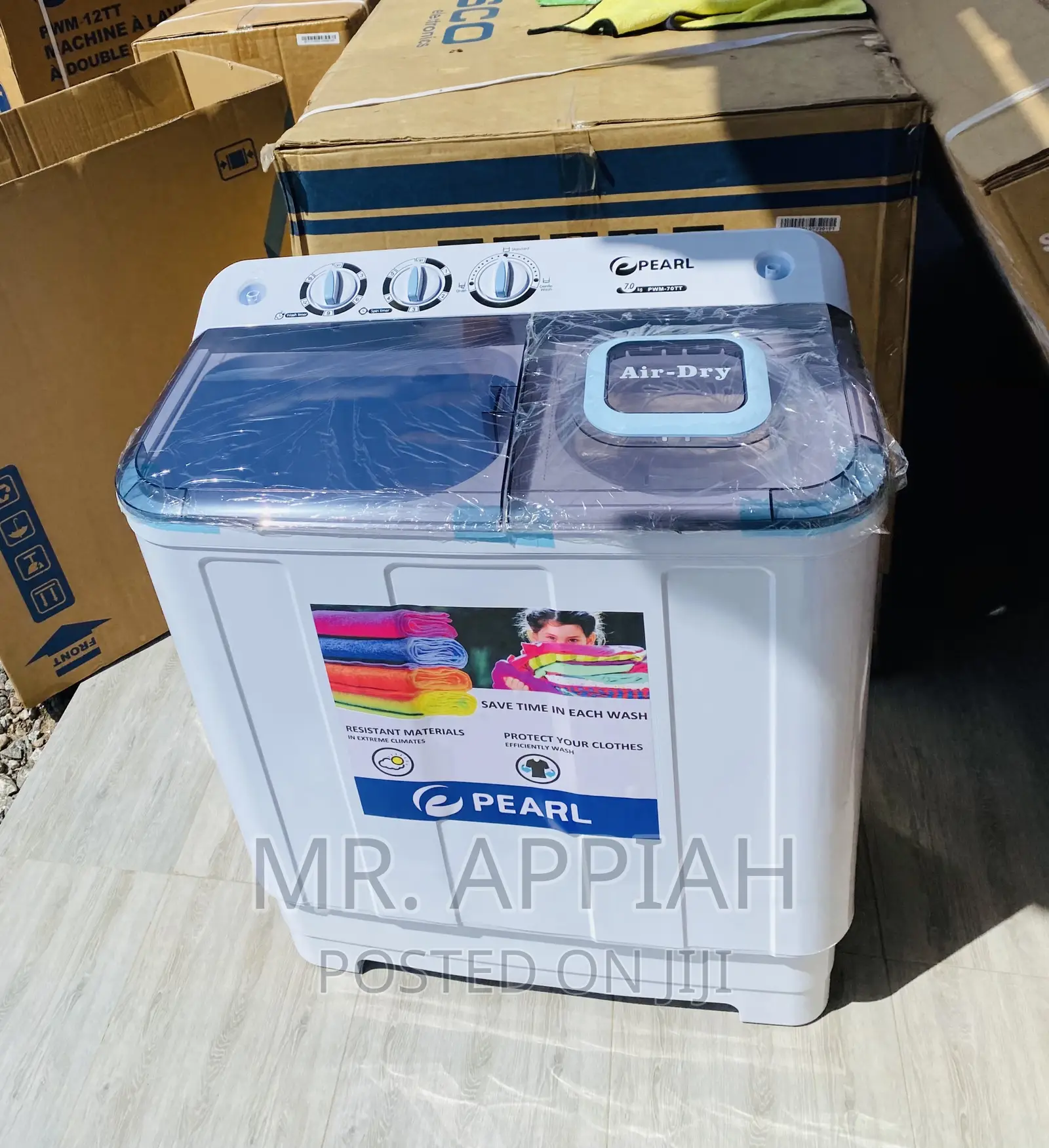 New in Box Pearl 7kg Spin/Dry Electric Washing Machine.