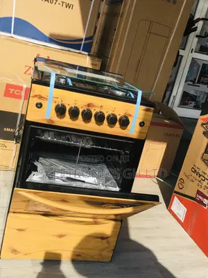 Light Wooden 4 Gas Cooker Oven With Grill Glass Lid