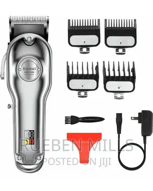 Silver Kemei All Metal Hair Clipper Barbering Machine