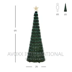 6FT Pre-Lit Christmas Tree, Multi-Color RGB LED Light