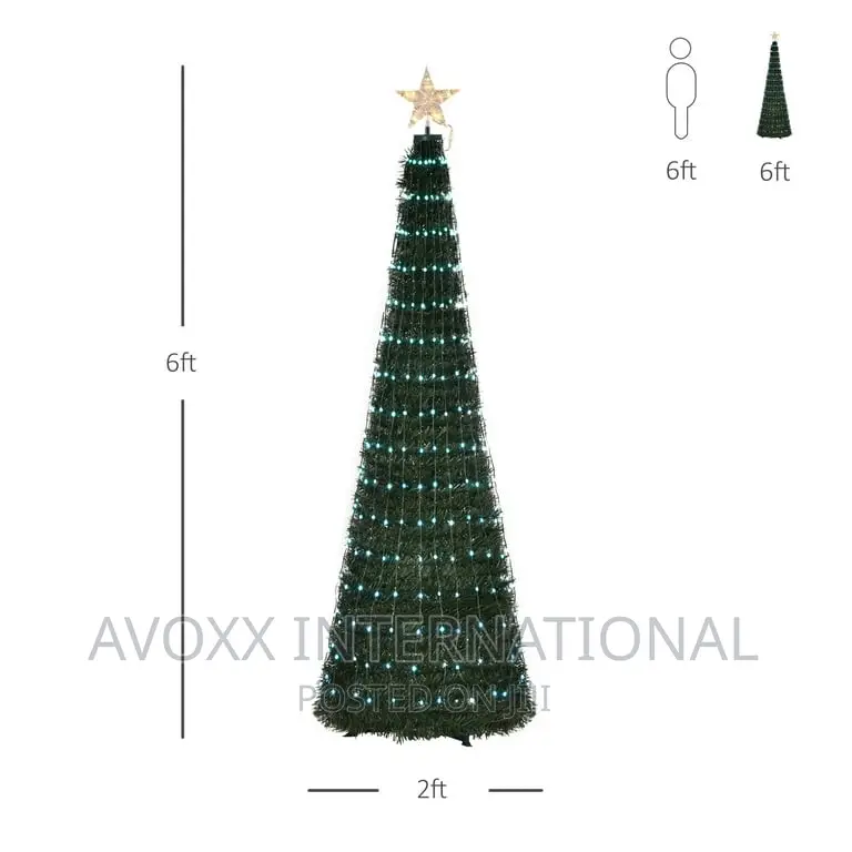6FT Pre-Lit Christmas Tree, Multi-Color RGB LED Light