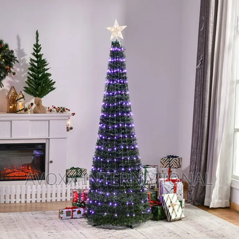 6FT Pre-Lit Christmas Tree, Multi-Color RGB LED Light