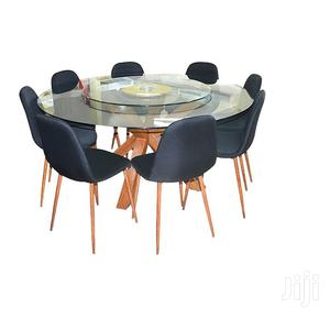 9 PCS Dinning Set With Lazy Susan 8 Chairs(1+8)