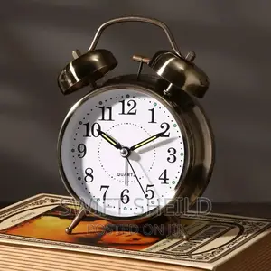 Vintage Antique Table, Shelves Alarm Clock