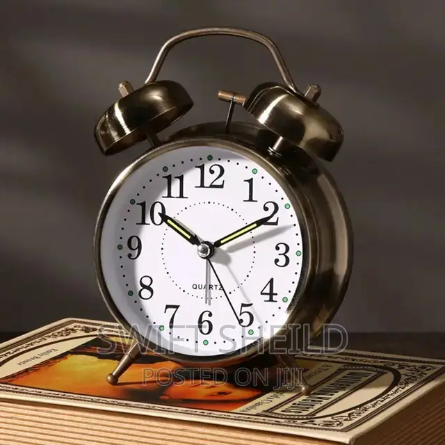 Vintage Antique Table, Shelves Alarm Clock
