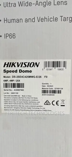 Hikvision Tandemvu PTZ Camera 6+4mp 25x Color Vu Panoramic