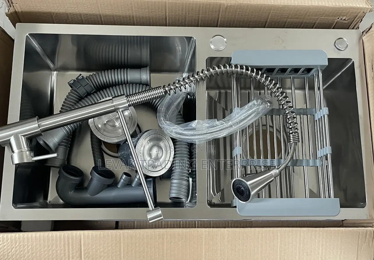 Deep Stainless Kitchen Sink - Double Sink_ Kitchen Cabinet