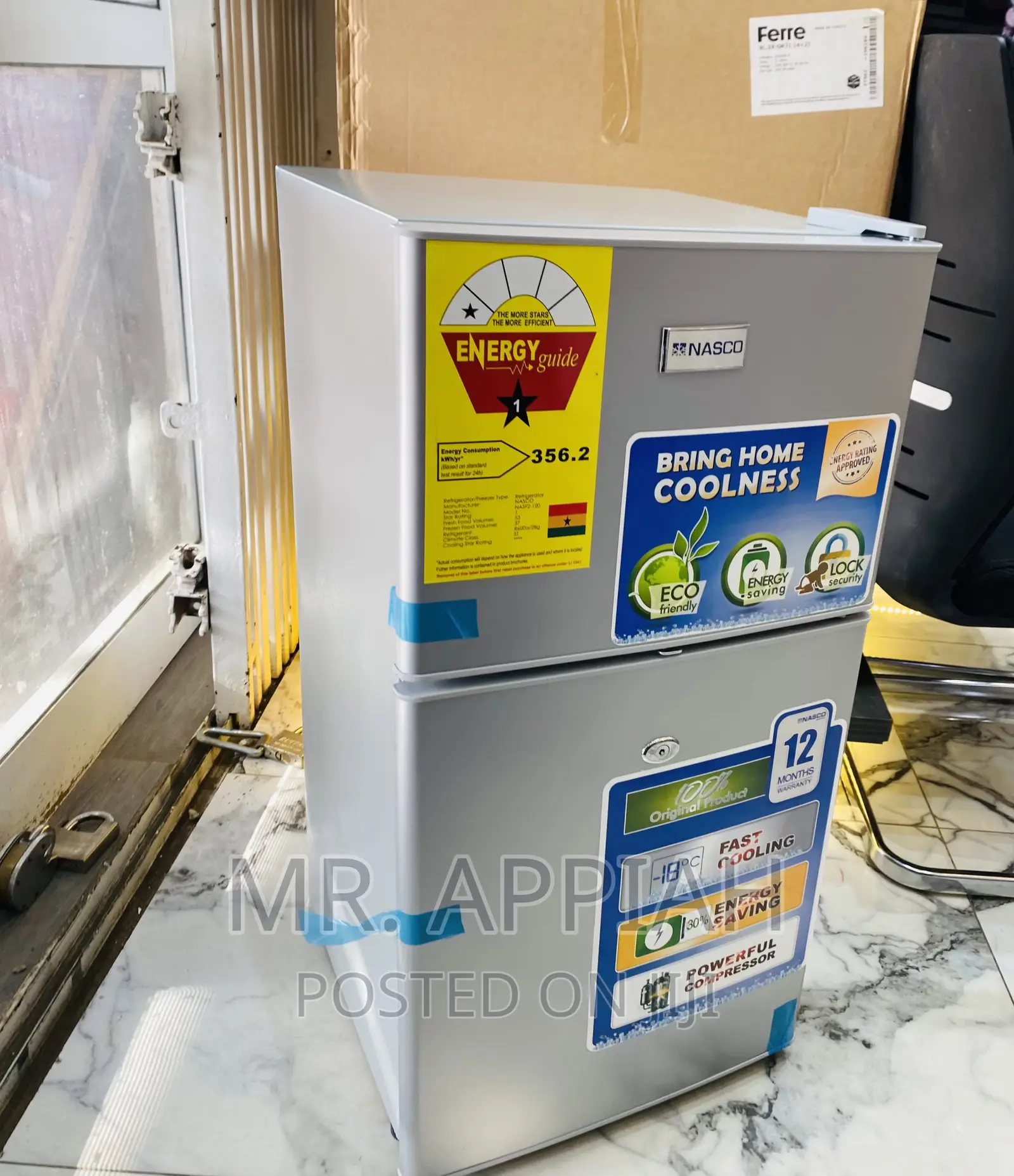 Durable Nasco Nasf2-120 Double Door Electric Fridge(Gray).