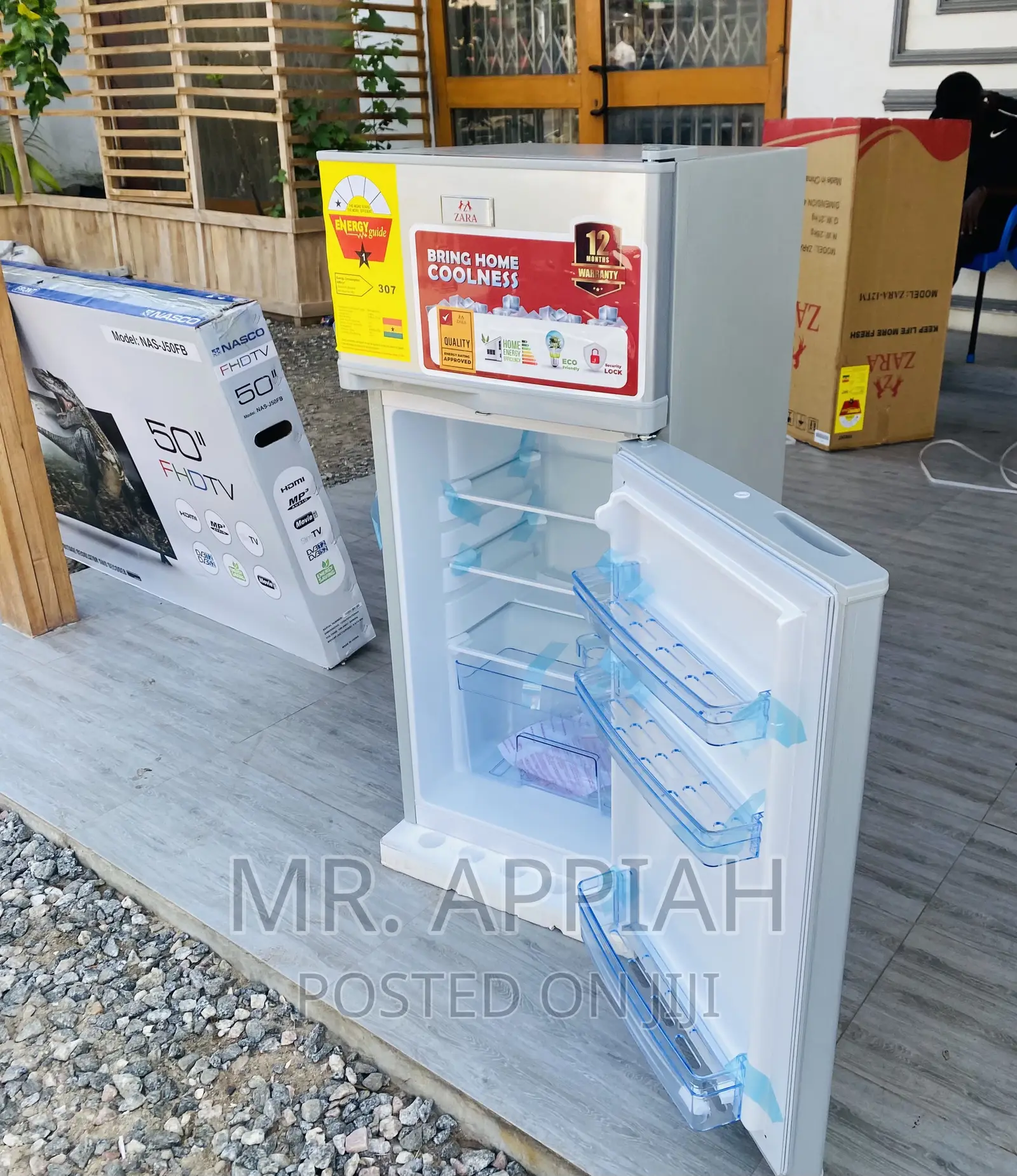 Brand New Zara 12TM Double Door Electric Fridge(Gray).🤝