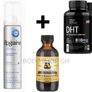Baldness / Hairline Growth Pack - Rogaune + Castor Oil + DHT
