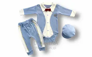 Baby Boy 3 Pieces Set (Bodysuit + Pant + Hat) 3-6m 6-9m
