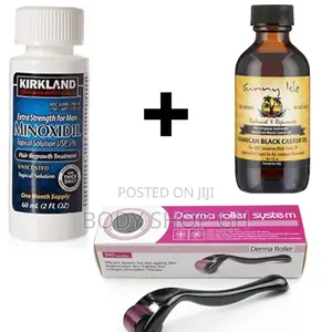 Beard Growth Combo Pack - [ Minoxidil + Roller + Castor Oil]