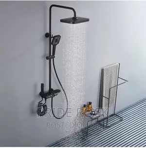 Four in One Shower Pole, Telephone Shower, Black and Grey