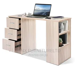 Computer Desk With Shelves Drawers PC Writing Study Table