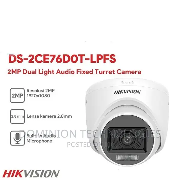 Hikvision Ds-2ce76d0t-LPFS 2mp Smart Hybrid Light Audio Dome