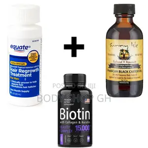 Hair Regrowth Pack - Equate Minoxidil + Biotin + Castor Oil