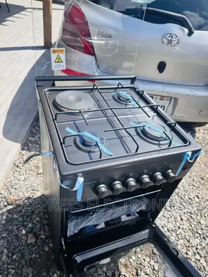 Well Packaged Gas Electric Cooker Oven 3+1 Stove Black
