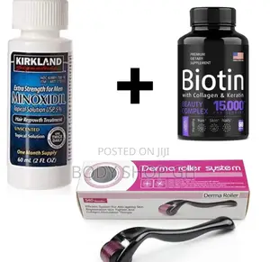 Beard Booster Combo Package- [ Biotin + Roller + Kirkland]