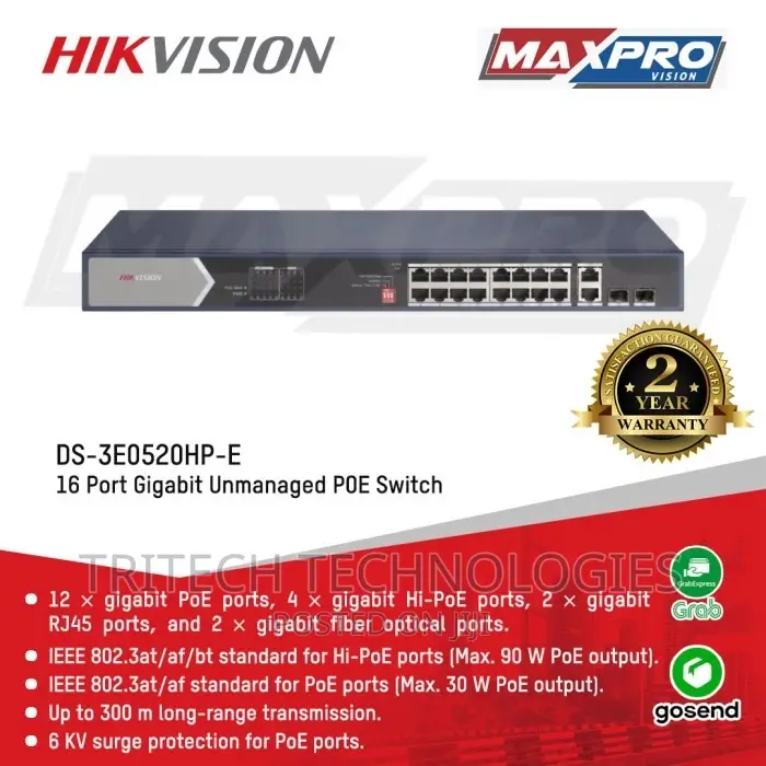 Hikvision 16port Gigabit Unmanaged Poe Switch Ds-3e1518p