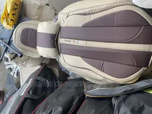 Leather Seat Cover Beige and Brown