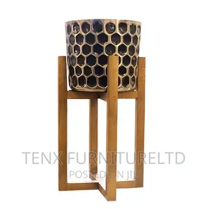 Decor Planter With Wooden Stand Large