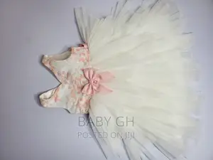 Pink and White Girls Occasion Dress