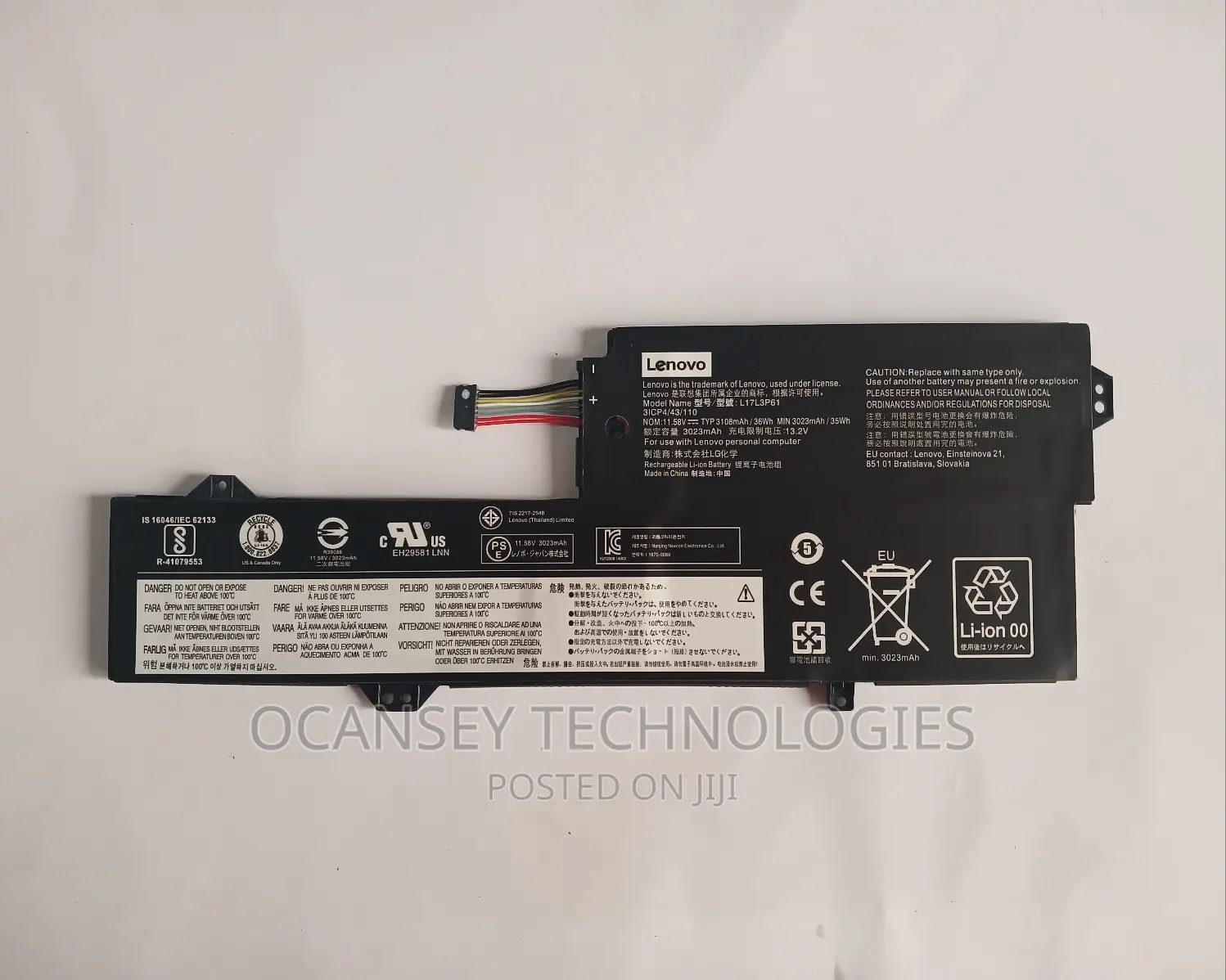 Original Lenovo L17l3p61 Laptop Battery