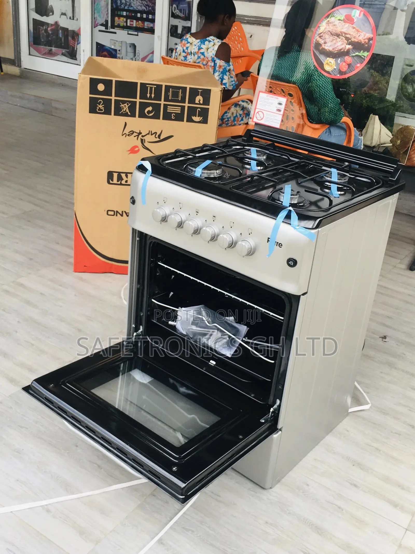 Oven With Grill 60x60 Glass Lid Ferre 4 Gas Cooker