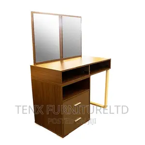 Dressing Table Wood With Metal Leg Mirror (Alfa)