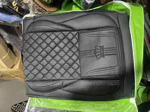 Two Front Seat Covers All Black With Neck Pillows
