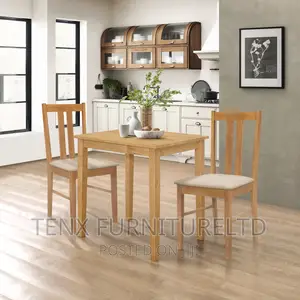 Solid Wooden Dining Table and 2 Chairs Set in Light Oak