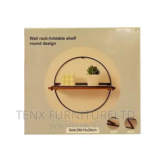 Decor Shelf Round Metal and Wood